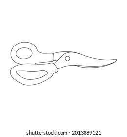 Scissor vector icon.Outline vector icon isolated on white background scissor.