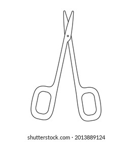 Scissor vector icon.Outline vector icon isolated on white background scissor.