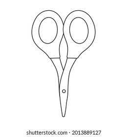 Scissor vector icon.Outline vector icon isolated on white background scissor.