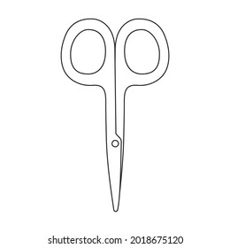 Scissor vector icon.Outline vector icon isolated on white background scissor.
