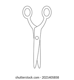 Scissor vector icon.Outline vector icon isolated on white background scissor.