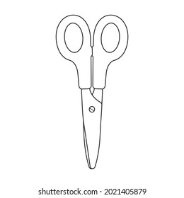 Scissor vector icon.Outline vector icon isolated on white background scissor.