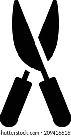 scissor vector illustration isolated on a transparent background. glyph vector icons for concept or web graphics.