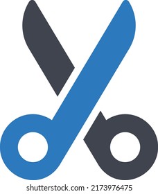 scissor  Vector illustration on a transparent background. Premium quality symmbols. Glyphs vector icons for concept and graphic design. 

