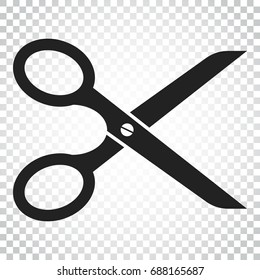 Scissor vector illustration. Simple business concept pictogram on isolated background.