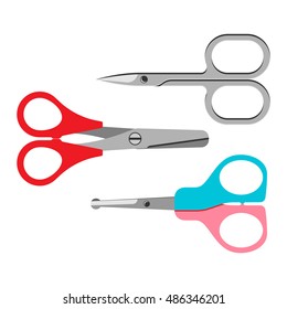 Scissor vector illustration tool isolated on white background