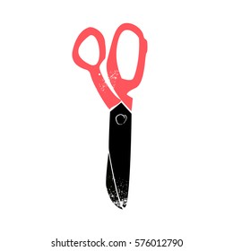 Scissor vector illustration tool isolated on white background sketch ink style