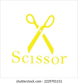 scissor vector logo design illustration