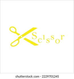 Schere, Vektorlogo-Design-Illustration