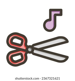 Scissor Vector Thick Line Filled Colors Icon For Personal And Commercial Use.
