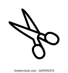 scissor vector thin line icon 