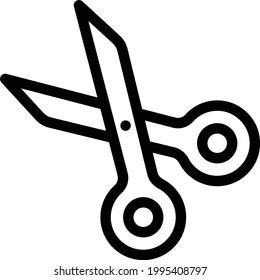 scissor vector thin line icon