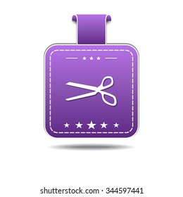 Scissor Violet Vector Icon Design