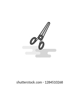 Scissor Web Icon. Flat Line Filled Gray Icon Vector