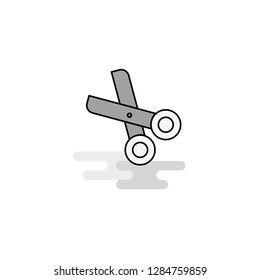 Scissor Web Icon. Flat Line Filled Gray Icon Vector