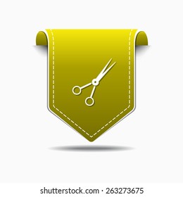 Scissor Yellow Vector Icon Design
