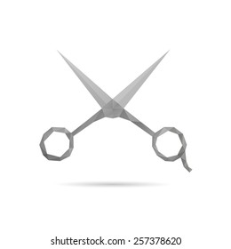 Scissors abstract isolated on a white backgrounds, vector illustration 