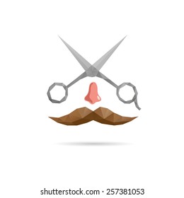 Scissors abstract isolated on a white backgrounds, vector illustration 