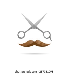 Scissors abstract isolated on a white backgrounds, vector illustration 
