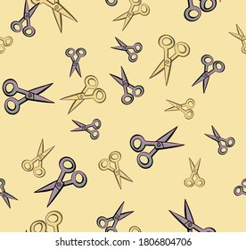 scissors background, seamless pattern illustration