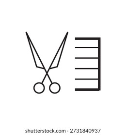 Tijeras y peine de peluquero Icono Ilustración Elemento Diseño