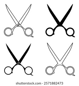 Scissors, barber scissors icon drawing