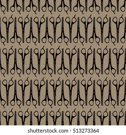 Scissors. Barber shop or tailor theme. Seamless pattern with scissors on the  background