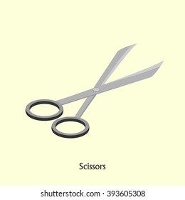 scissors for beauty salon. Isometric vector illustration