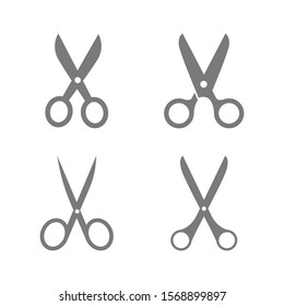 Scissors  big gray set icons. Scissors Icons set . Scissors vector collection. 