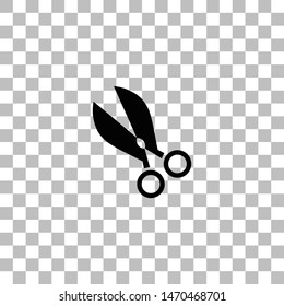 Scissors. Black flat icon on a transparent background. Pictogram for your project