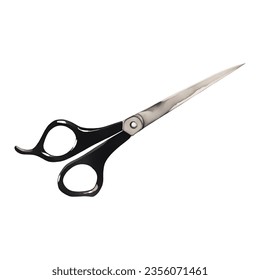 Scissors with Black Handle for Hair BarberIsolated Hand Drawn Watercolor Painting Illustration