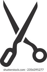 Icono negro de tijeras. Herramienta de corte. Cuchillo
