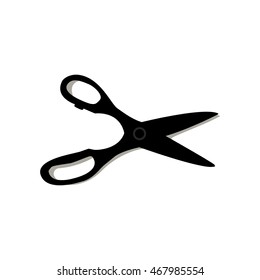 Scissors black icon isolated on white background