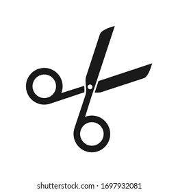 Scheren-Symbol einzeln auf Weiß