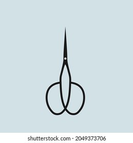 Scissors black on flat illustration vector design