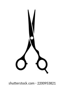 Scissors Black Silhouette, Single Vector Element, Hair Dresser Icon, Logo, Simple Illustration