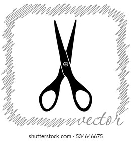 Scissors  black  vector icon