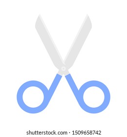 Scissors blue icon isolated on the white background