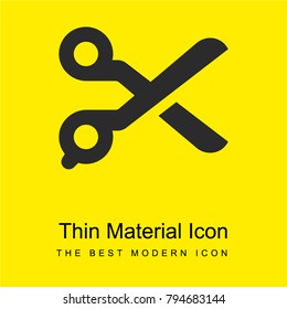 Scissors bright yellow material minimal icon or logo design