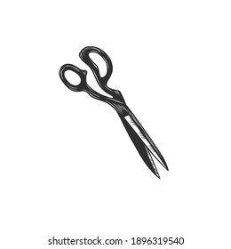 The scissors. Can be used as a sketch of a tattoo.