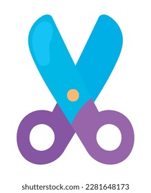 Scheren-Cartoon-Symbol einzeln auf weißem Hintergrund
