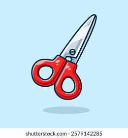 Scissors Cartoon Vector Icon Illustration. Education Object Icon Concept Isolated Premium Vector. Flat Cartoon Style