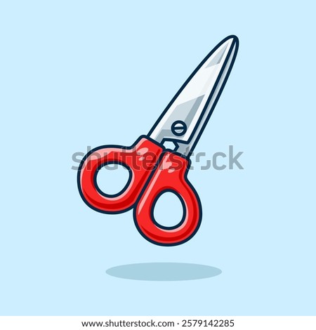 Scissors Cartoon Vector Icon Illustration. Education Object Icon Concept Isolated Premium Vector. Flat Cartoon Style