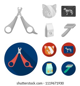 Scissors, cat, bandage, wounded .Vet Clinic set collection icons in monochrome,flat style vector symbol stock illustration web.