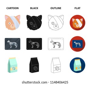 Scissors, cat, bandage, wounded .Vet Clinic set collection icons in cartoon,black,outline,flat style vector symbol stock illustration web.