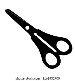 scissors children s manicure silhouette isolated on white background vector illustration
