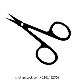 scissors children s manicure silhouette isolated on white background vector illustration
