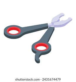 Scissors claw cutter icon isometric vector. Canine tools. Kitten equipment