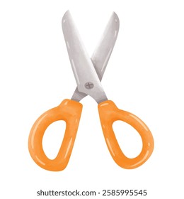 Scissors clip art, scissor clip art , scissors vector image, cartoon yellow scissors illustration vector, hand drawn watercolor painting style