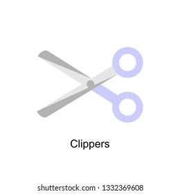 Scissors or clippers. Flat icon for web design. Vector graphic illustration. 